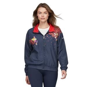 Vintage Fila Womens Track Jacket 6 Blue Windbreaker Unique Artsy Outdoor ITALY